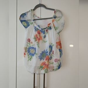 Fame 100% Silk Floral Blouse